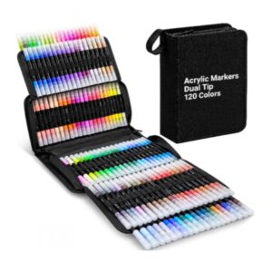 Set plumones acrilico doble punta 120pcs